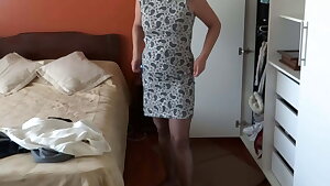 My mature wife gets dressed to go to the motel for the first time with my best friend
