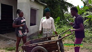 Iron condemn guy fuck two sisters inwards their compound, outdoor.