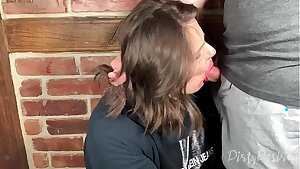 Facefucking a youtuber with pulsating cum-shot in her mouth